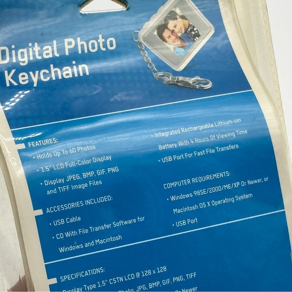 Digital Photo Keychain Key Ring LCD Screen USB DP151 60 Photos 2009 NIB COBY - Picture 4 of 4